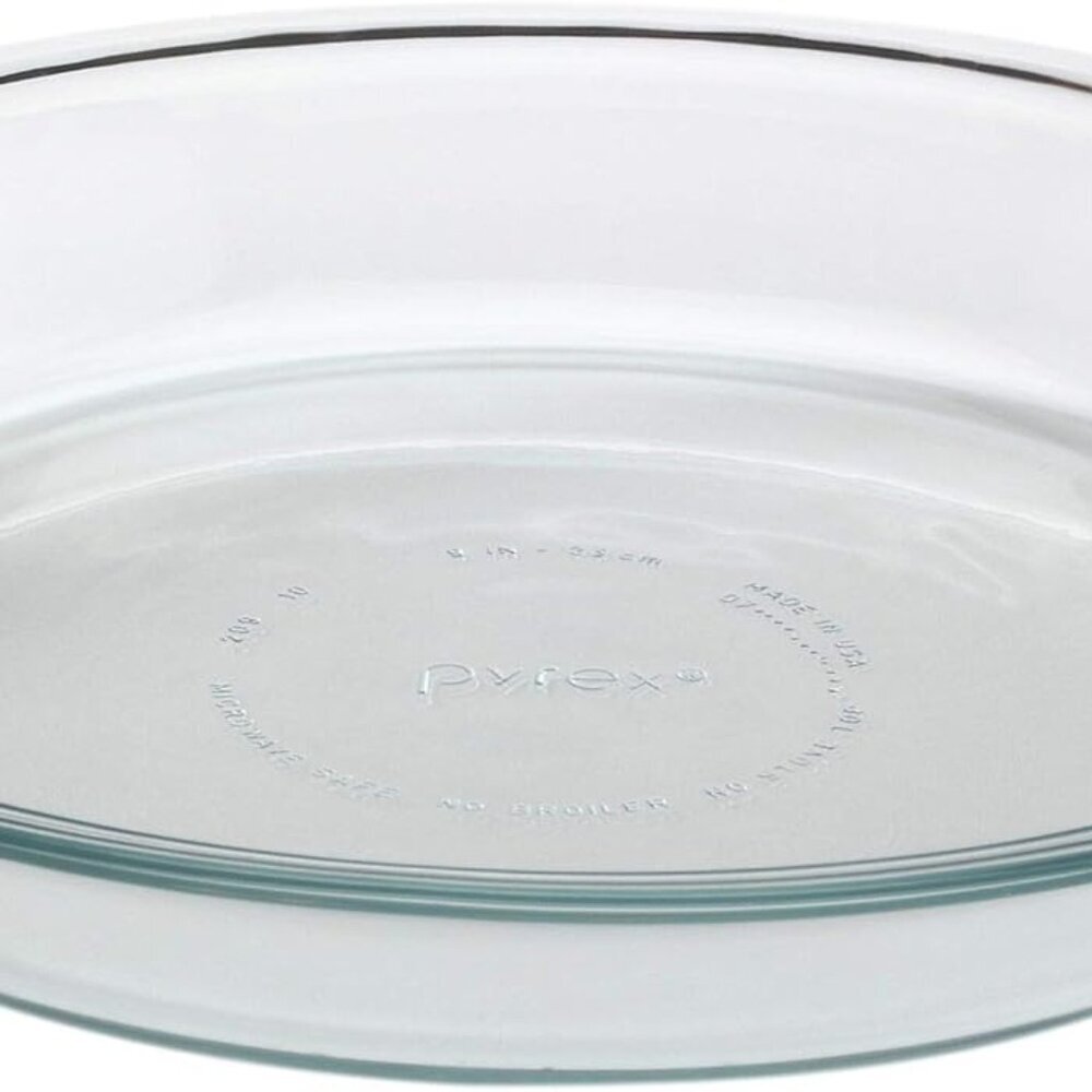 Glass Bakeware Pie Plate 9" x 1.2" Pack of 2 - Clear - Original Genuine - Made i